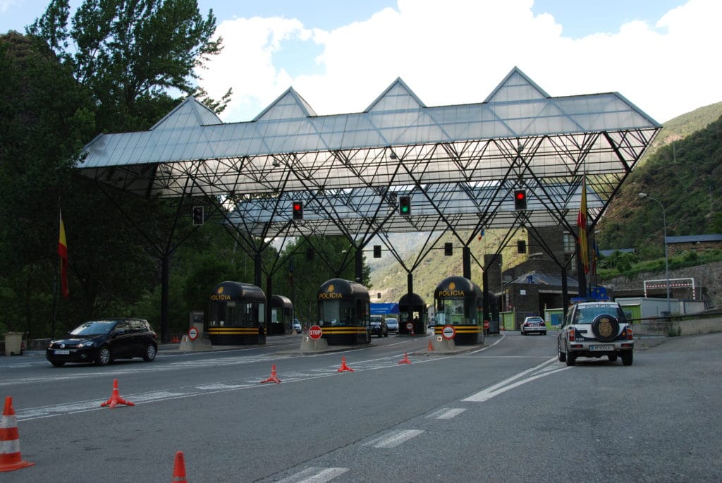 Andorra border immigration on the Spanish side of the country